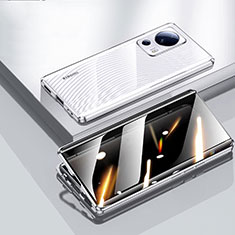 Funda Bumper Lujo Marco de Aluminio Espejo 360 Grados Carcasa P02 para Xiaomi Mi 12 Lite NE 5G Plata