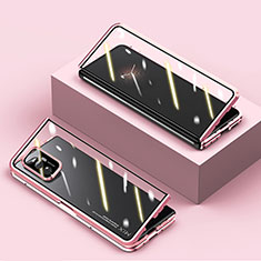 Funda Bumper Lujo Marco de Aluminio Espejo 360 Grados Carcasa P02 para Xiaomi Mix Fold 5G Oro Rosa