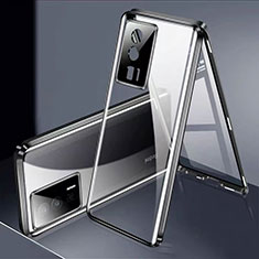 Funda Bumper Lujo Marco de Aluminio Espejo 360 Grados Carcasa P02 para Xiaomi Poco F5 Pro 5G Negro