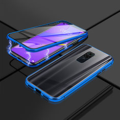 Funda Bumper Lujo Marco de Aluminio Espejo 360 Grados Carcasa P02 para Xiaomi Redmi 10X Pro 5G Azul