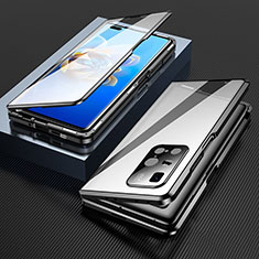 Funda Bumper Lujo Marco de Aluminio Espejo 360 Grados Carcasa P03 para Huawei Mate X2 Negro
