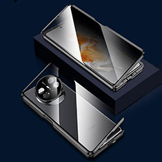 Funda Bumper Lujo Marco de Aluminio Espejo 360 Grados Carcasa P03 para Huawei Mate X3 Negro