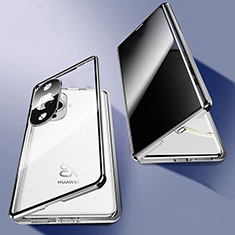 Funda Bumper Lujo Marco de Aluminio Espejo 360 Grados Carcasa P03 para Huawei Nova 11 Pro Plata
