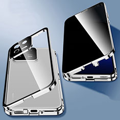 Funda Bumper Lujo Marco de Aluminio Espejo 360 Grados Carcasa P03 para Xiaomi Mi 13 Pro 5G Plata