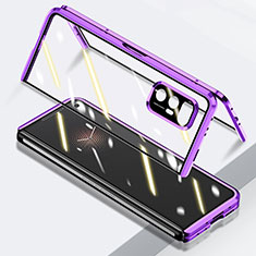 Funda Bumper Lujo Marco de Aluminio Espejo 360 Grados Carcasa P03 para Xiaomi Mix Fold 5G Morado