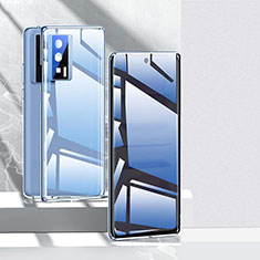 Funda Bumper Lujo Marco de Aluminio Espejo 360 Grados Carcasa P03 para Xiaomi Poco F5 Pro 5G Azul
