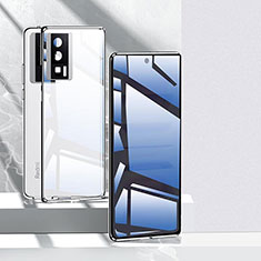 Funda Bumper Lujo Marco de Aluminio Espejo 360 Grados Carcasa P03 para Xiaomi Poco F5 Pro 5G Plata