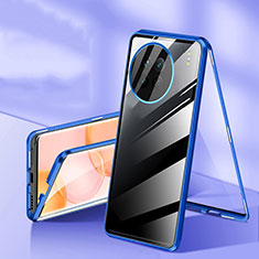 Funda Bumper Lujo Marco de Aluminio Espejo 360 Grados Carcasa P04 para OnePlus Ace 2 Pro 5G Azul