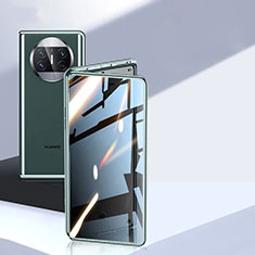 Funda Bumper Lujo Marco de Aluminio Espejo 360 Grados Carcasa P05 para Huawei Mate X3 Verde