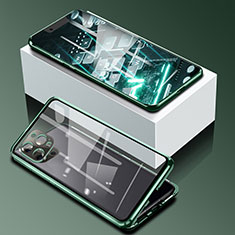Funda Bumper Lujo Marco de Aluminio Espejo 360 Grados Carcasa para Apple iPhone 13 Pro Max Verde