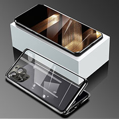 Funda Bumper Lujo Marco de Aluminio Espejo 360 Grados Carcasa para Apple iPhone 14 Pro Max Negro