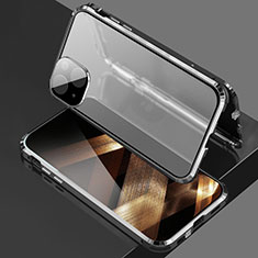 Funda Bumper Lujo Marco de Aluminio Espejo 360 Grados Carcasa para Apple iPhone 15 Negro