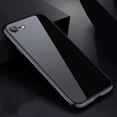 Funda Bumper Lujo Marco de Aluminio Espejo 360 Grados Carcasa para Apple iPhone 7 Negro