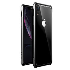 Funda Bumper Lujo Marco de Aluminio Espejo 360 Grados Carcasa para Apple iPhone XR Negro