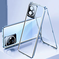 Funda Bumper Lujo Marco de Aluminio Espejo 360 Grados Carcasa para Huawei Honor 100 5G Azul