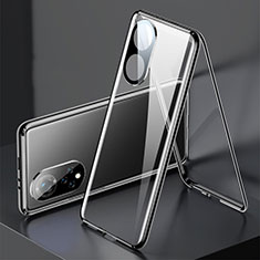 Funda Bumper Lujo Marco de Aluminio Espejo 360 Grados Carcasa para Huawei Honor 50 5G Negro