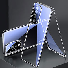 Funda Bumper Lujo Marco de Aluminio Espejo 360 Grados Carcasa para Huawei Honor 90 Pro 5G Negro