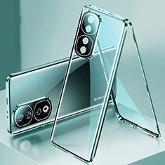 Funda Bumper Lujo Marco de Aluminio Espejo 360 Grados Carcasa para Huawei Honor 90 Pro 5G Verde