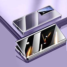 Funda Bumper Lujo Marco de Aluminio Espejo 360 Grados Carcasa para Huawei Honor Magic V2 Ultimate 5G Morado