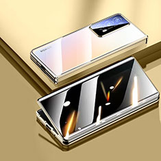 Funda Bumper Lujo Marco de Aluminio Espejo 360 Grados Carcasa para Huawei Honor Magic V2 Ultimate 5G Oro