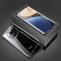 Funda Bumper Lujo Marco de Aluminio Espejo 360 Grados Carcasa para Huawei Honor Magic3 5G Negro