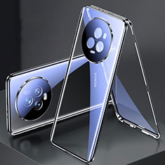 Funda Bumper Lujo Marco de Aluminio Espejo 360 Grados Carcasa para Huawei Honor Magic5 Pro 5G Negro