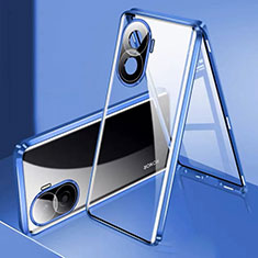 Funda Bumper Lujo Marco de Aluminio Espejo 360 Grados Carcasa para Huawei Honor X40i 5G Azul