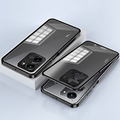 Funda Bumper Lujo Marco de Aluminio Espejo 360 Grados Carcasa para Huawei Honor X7a Negro