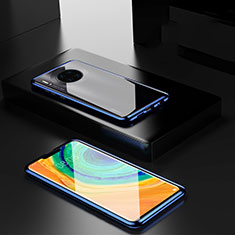 Funda Bumper Lujo Marco de Aluminio Espejo 360 Grados Carcasa para Huawei Mate 30 5G Azul