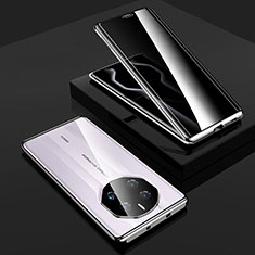 Funda Bumper Lujo Marco de Aluminio Espejo 360 Grados Carcasa para Huawei Mate 50 RS Plata