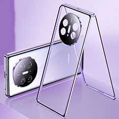 Funda Bumper Lujo Marco de Aluminio Espejo 360 Grados Carcasa para Huawei Mate X3 Morado