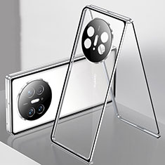 Funda Bumper Lujo Marco de Aluminio Espejo 360 Grados Carcasa para Huawei Mate X3 Plata