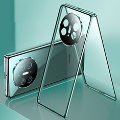 Funda Bumper Lujo Marco de Aluminio Espejo 360 Grados Carcasa para Huawei Mate X3 Verde