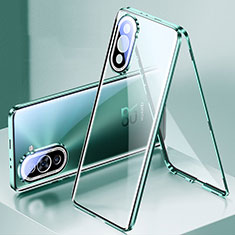 Funda Bumper Lujo Marco de Aluminio Espejo 360 Grados Carcasa para Huawei Nova 10 Pro Verde