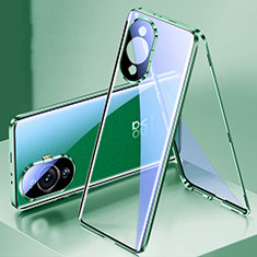 Funda Bumper Lujo Marco de Aluminio Espejo 360 Grados Carcasa para Huawei Nova 11 Pro Verde