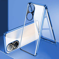 Funda Bumper Lujo Marco de Aluminio Espejo 360 Grados Carcasa para Huawei Nova 11i Azul