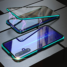 Funda Bumper Lujo Marco de Aluminio Espejo 360 Grados Carcasa para Huawei Nova 5T Verde