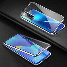 Funda Bumper Lujo Marco de Aluminio Espejo 360 Grados Carcasa para Huawei Nova 7 5G Plata