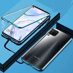 Funda Bumper Lujo Marco de Aluminio Espejo 360 Grados Carcasa para Huawei Nova 7i Azul
