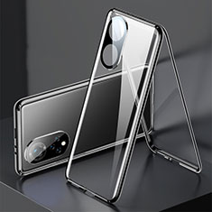 Funda Bumper Lujo Marco de Aluminio Espejo 360 Grados Carcasa para Huawei Nova 9 Negro