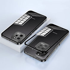 Funda Bumper Lujo Marco de Aluminio Espejo 360 Grados Carcasa para Huawei Nova Y61 Negro