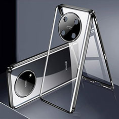 Funda Bumper Lujo Marco de Aluminio Espejo 360 Grados Carcasa para Huawei Nova Y90 Negro
