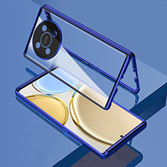 Funda Bumper Lujo Marco de Aluminio Espejo 360 Grados Carcasa para Huawei Nova Y91 Azul