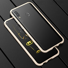 Funda Bumper Lujo Marco de Aluminio Espejo 360 Grados Carcasa para Huawei P Smart+ Plus Oro