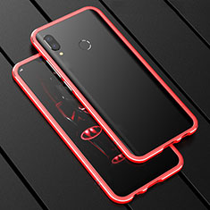 Funda Bumper Lujo Marco de Aluminio Espejo 360 Grados Carcasa para Huawei P Smart+ Plus Rojo