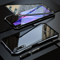 Funda Bumper Lujo Marco de Aluminio Espejo 360 Grados Carcasa para Huawei P Smart Pro (2019) Negro