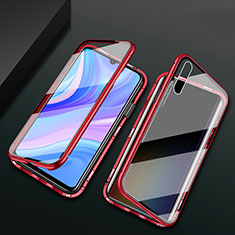 Funda Bumper Lujo Marco de Aluminio Espejo 360 Grados Carcasa para Huawei P smart S Rojo
