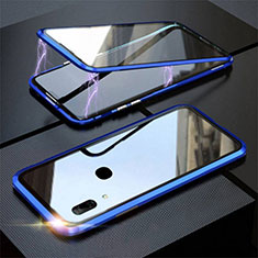 Funda Bumper Lujo Marco de Aluminio Espejo 360 Grados Carcasa para Huawei P Smart Z Azul