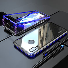 Funda Bumper Lujo Marco de Aluminio Espejo 360 Grados Carcasa para Huawei P20 Lite Azul