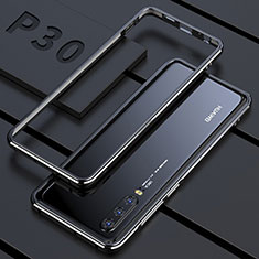 Funda Bumper Lujo Marco de Aluminio Espejo 360 Grados Carcasa para Huawei P30 Negro